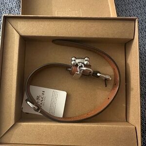 Coach Tan and Brown Leather Dog Collar
